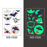 Popxstar Halloween Tattoo for Children Glowing Dark Taty Waterproof Fake Luminous Tattoo Stickers Body Art Cartoon Tattoo 105*60 Mm
