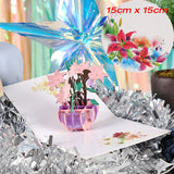 Popxstar 3D Pop UP Happy Birthday Greeting Cards Invitation Card Happy Mother's Father's Day Love Mom Dad Rose Flower Thank You Gift Card