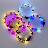Popxstar 1pc Glowing Garland Hairband LED Light Up Crown Wreath Women Girl Adjustable Birthday Wedding Festival Party Luminous Decoration
