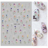 Popxstar black Glue Stickers Spring Summer Daisys Sunflowers Nail Decals Decoration For Nail Art Manicure Beauty