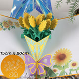 Popxstar 3D Pop UP Happy Birthday Greeting Cards Invitation Card Happy Mother's Father's Day Love Mom Dad Rose Flower Thank You Gift Card