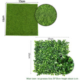 Popxstar 25/15cm Fake Plant Artificial Green Plant Wall Artificial Turf Moss Grass Outdoor Home Store Background Fence False Lawn Decor