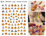 Popxstar Nail Art Stickers Accessories Halloween Nails Art Manicure Back Glue Decal Decorations Stickers for Nails Tips Beauty Sticker