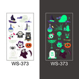 Popxstar Halloween Tattoo for Children Glowing Dark Taty Waterproof Fake Luminous Tattoo Stickers Body Art Cartoon Tattoo 105*60 Mm