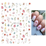 Popxstar black Glue Stickers Spring Summer Daisys Sunflowers Nail Decals Decoration For Nail Art Manicure Beauty
