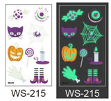 Popxstar Halloween Tattoo for Children Glowing Dark Taty Waterproof Fake Luminous Tattoo Stickers Body Art Cartoon Tattoo 105*60 Mm