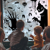 Popxstar Halloween Giant Ghost Monster Ghost Shadow Window Sticker Witch Death Bat Skeleton Helloween Party Decor Electrostatic Sticker