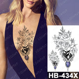 Popxstar Waterproof Temporary Tattoo Sticker I Love You Flash Tattoos Lip Print Butterfly Flowers Body Art Arm Fake Sleeve Tatoo Women