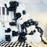 Popxstar Matte Black Pure White Balloons Garland Arch Kit Birthday Party Wedding Decoration Supplies Anniversary Background Wall Decor