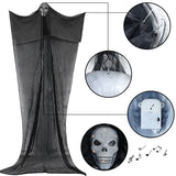 Popxstar Halloween Ghost Hanging Decorations Scary Hanging Reaper Motion Voice Activated for Haunted House Yard Home Party Outdoor Decor