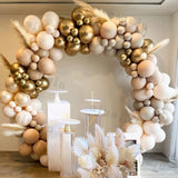 Popxstar Doubled Apricot Boho Wedding Decor Balloon Garland Arch Kit Kids Birthday Party White Metal Latex Baby Shower Ballons Decoration