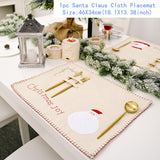 Popxstar New Year Christmas Grid Chair Cover Noel Santa Christmas Decorations for Home Navidad Xmas Ornament Dinner Table Decor