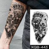 Popxstar Waterproof Temporary Tattoo Sticker Lion Family Flash Tatto Tiger Wolf Moon Crown Flower Body Art Arm Fake Tatoo Men Women