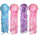Popxstar DIY Little Mermaid Theme Party Jellyfish Lantern Under The Sea Happy Birthday Party Decor Kids Baby Shower Scene Layout Props