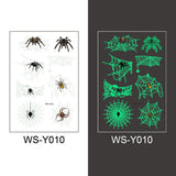 Popxstar Halloween Tattoo for Children Glowing Dark Taty Waterproof Fake Luminous Tattoo Stickers Body Art Cartoon Tattoo 105*60 Mm