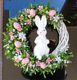 Popxstar  Easter Rabbit Wreath Bunny Easter Garlands Eggs Chick Happy Easter Day Decor For Home Welcome Spring Butterfly Door Hanging Dec