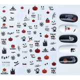 Popxstar Nail Art Stickers Accessories Halloween Nails Art Manicure Back Glue Decal Decorations Stickers for Nails Tips Beauty Sticker