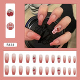 24Pcs Naked Pink French White Side False Nails Short Simple Nail Beauty Press on Fake Nails Full Cover Artificial Nails Tips