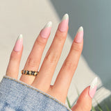 Popxstar 24pcs/Box False Nails Almond Coffee Color Design Artificial Ballerina Fake Nails With Glue Full Cover Nail Tips Press On Nails