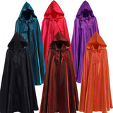 Popxstar Halloween Party Cosplay Woman Men Adult Long Hero Witchcraft Witchcraft Robe Hood Cloak Cosplay Satin Red Medieval Cloak