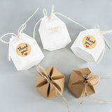 Popxstar 10Pcs Square Kraft Paper Candy Box With Rope Wedding Favor Lace Chocolate Box For Birthday Baby Shower Party Gift Pakcing Decor