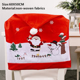 Popxstar New Year Christmas Grid Chair Cover Noel Santa Christmas Decorations for Home Navidad Xmas Ornament Dinner Table Decor