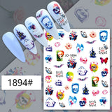 Popxstar Nail Art Stickers Accessories Halloween Nails Art Manicure Back Glue Decal Decorations Stickers for Nails Tips Beauty Sticker