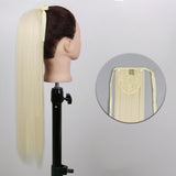 Popxstar Synthetic Corn Wavy Long Ponytail  Hairpiece Wrap on Clip Hair Extensions Ombre Brown Pony Tail Blonde Fack Hair