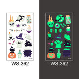 Popxstar Halloween Tattoo for Children Glowing Dark Taty Waterproof Fake Luminous Tattoo Stickers Body Art Cartoon Tattoo 105*60 Mm