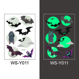 Popxstar Halloween Tattoo for Children Glowing Dark Taty Waterproof Fake Luminous Tattoo Stickers Body Art Cartoon Tattoo 105*60 Mm