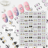 Popxstar Nail Art Stickers Water Decals Eyes Stripe Nail Art Decorations for Manicure Accessories Press on Nails Foil Stickers and Decals