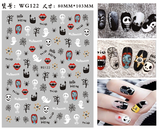 Popxstar Nail Art Stickers Accessories Halloween Nails Art Manicure Back Glue Decal Decorations Stickers for Nails Tips Beauty Sticker