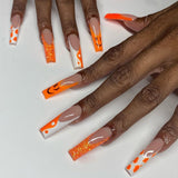 Popxstar Spring Centerpiece Ideas Short Square Acrylic Nails Spring Dip Nails  24pcs/box Fake Nails With Design Tai Chi White Black Full Cover Acrylic Press On Fake Nails Sets With Glue Long Artifical Nails