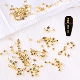 Popxstar 1/2/3mm Spikes Metal Studs Conical Shape Punk Style Flat Back Rivets Halloween 3D Alloy Nail Art for Decoration