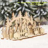 Popxstar Christmas Decorations for Home Snowman Wooden Ornaments Navidad Xmas Tree Decor Natural Wooden Crafts New Year Hanging Gift
