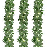 Popxstar Artificial Eucalyptus Leaves Garland with Willow Vines Twigs Leaves for Wedding Party Table Runner Greenery Garland Indoor