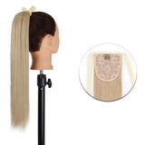 Popxstar Synthetic Corn Wavy Long Ponytail  Hairpiece Wrap on Clip Hair Extensions Ombre Brown Pony Tail Blonde Fack Hair