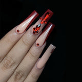 Popxstar Spring Centerpiece Ideas Short Square Acrylic Nails Spring Dip Nails  24pcs/box Fake Nails With Design Tai Chi White Black Full Cover Acrylic Press On Fake Nails Sets With Glue Long Artifical Nails