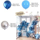 Popxstar Macaron Blue Balloon Garland Arch Kit Birthday Wedding Party White Grey Latex Gender Reveal Baby Shower Decoration Balloons