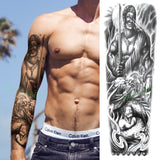 Popxstar Teenagers over Knee Tattoo Men Small Men's Tattoos Waterproof Temporary Tattoo Sticker Anubis Ancient Egypt Dog Roma Clock Eye Full Arm Fake Tatto Flash Tatoo Sleeve for Men Women