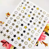 Popxstar Nail Art Stickers Water Decals Eyes Stripe Nail Art Decorations for Manicure Accessories Press on Nails Foil Stickers and Decals