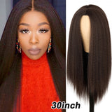 Popxstar Synthetic wig Afro Bob Wig Yaki Straight High Temperature Fiber Hair Yaki Straight Curly Hair Medium Long Holiday Hair Wome