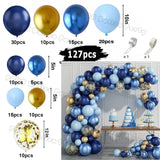 Popxstar Macaron Blue Balloon Garland Arch Kit Birthday Wedding Party White Grey Latex Gender Reveal Baby Shower Decoration Balloons