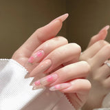 Popxstar spring centerpiece ideas short square acrylic nails spring dip nails 24pcs Mid Length Fake Nails Ballet Removable Wear Full Cover Coffin Artificial Manicure Patch False Nail Tips with Glue