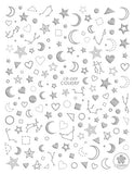 Popxstar 3D Nail Art Sticker Decoration Shadow Moon DIY Sticker Decals Tips Manicure Design Constellation Stars Adhesive Sticker for Nail
