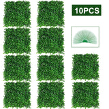 Popxstar 20PCS Artificial Flowers Boxwood Grass 25x25cm Backdrop Panels Topiary Hedge Plant Garden Backyard Fence Greenery Wall Decor