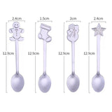 Popxstar 4Pcs Navidad Christmas Coffee Spoons Teaspoons Dessert Stainless Steel Spoons Tableware Christmas Gift Noel New Year