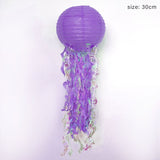 Popxstar DIY Little Mermaid Theme Party Jellyfish Lantern Under The Sea Happy Birthday Party Decor Kids Baby Shower Scene Layout Props