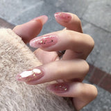 Popxstar Spring Centerpiece Ideas Short Square Acrylic Nails Spring Dip Nails 24pcs Rhinestone Design Fake Nails Shiny Bridal Women Lady Party Nail DIy Decorations Press On Nail Tips False Nail Patch
