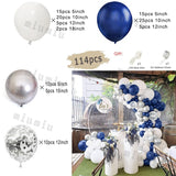 Popxstar Matte Metal Balloon Balloon Garland Arch Kit Birthday Party Decor Silver Latex Baby Shower Wedding Balloons Decoration Supplies